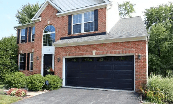Black Garage Door with Dark Exterior